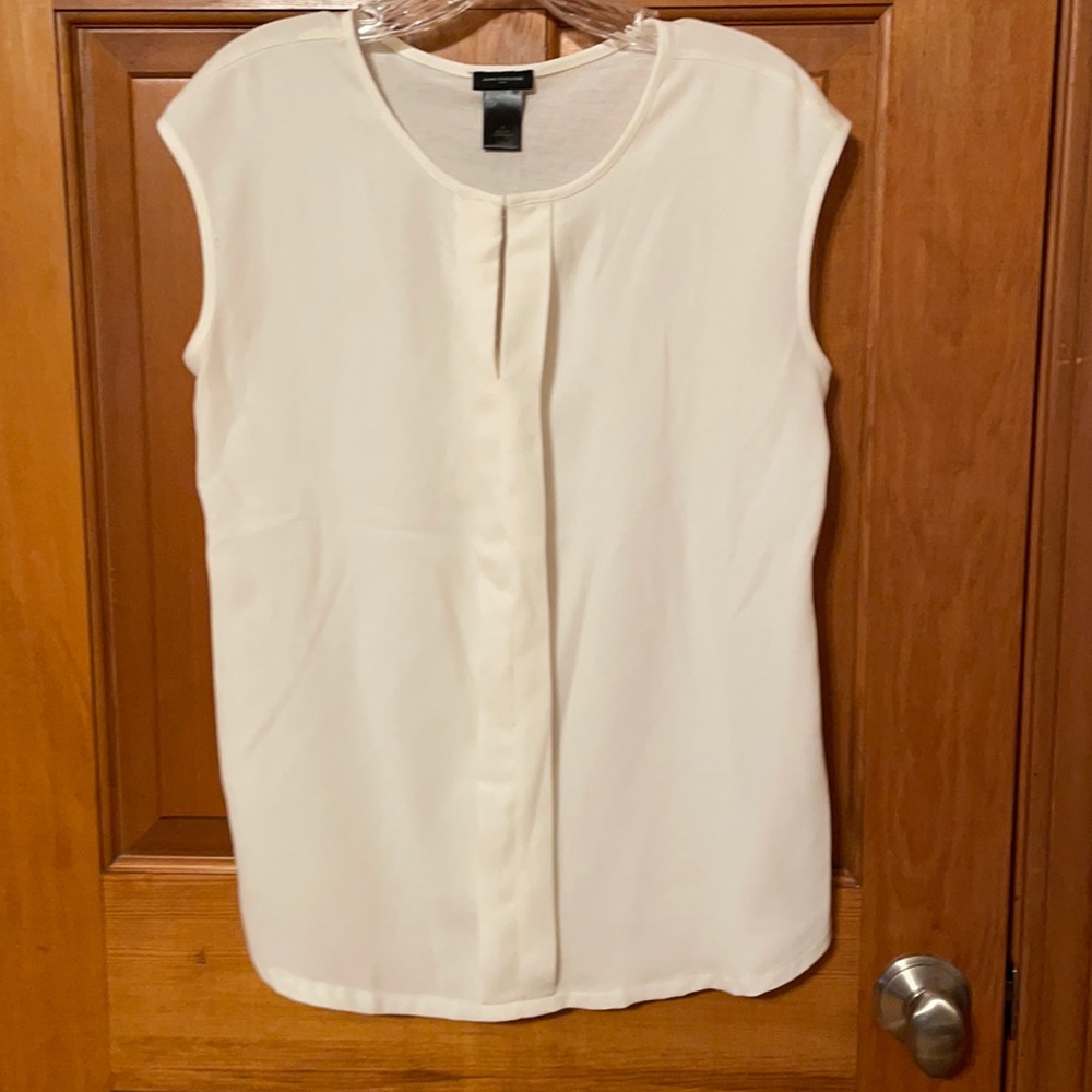 Ann Taylor Cream Blouse with capped sleeves